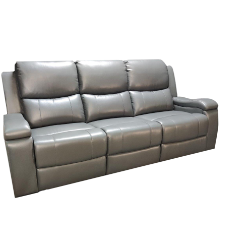 Manilla Grey Leather Gel Power Reclining Sofa